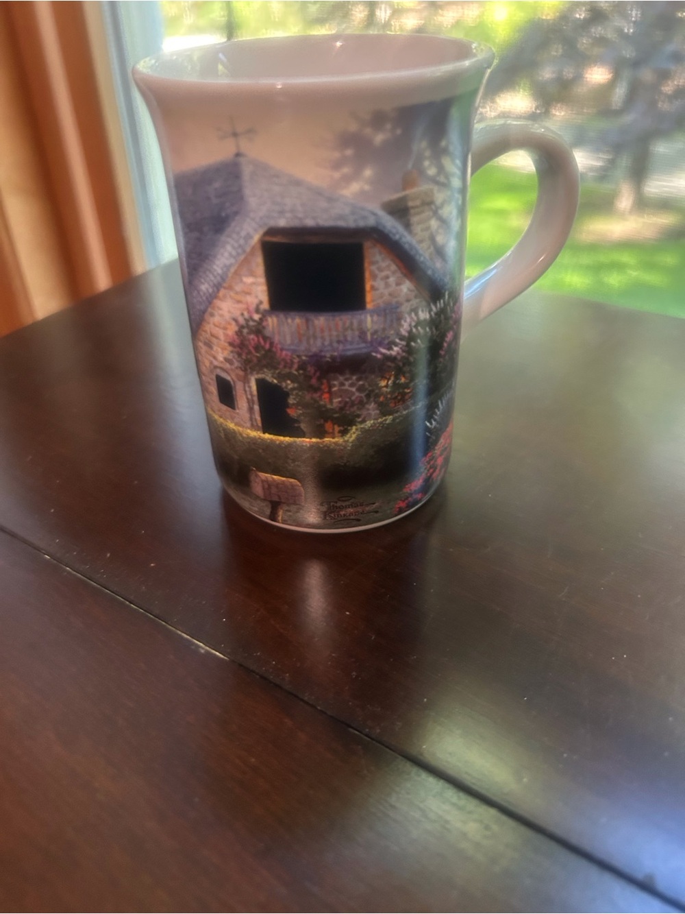 Thomas Kinkade Lilac  Cottage Ceramic Mug